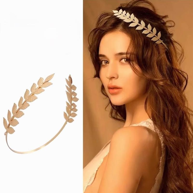 Event Suppliers - 【B】Retro, złoty, w kształcie liścia, opaska